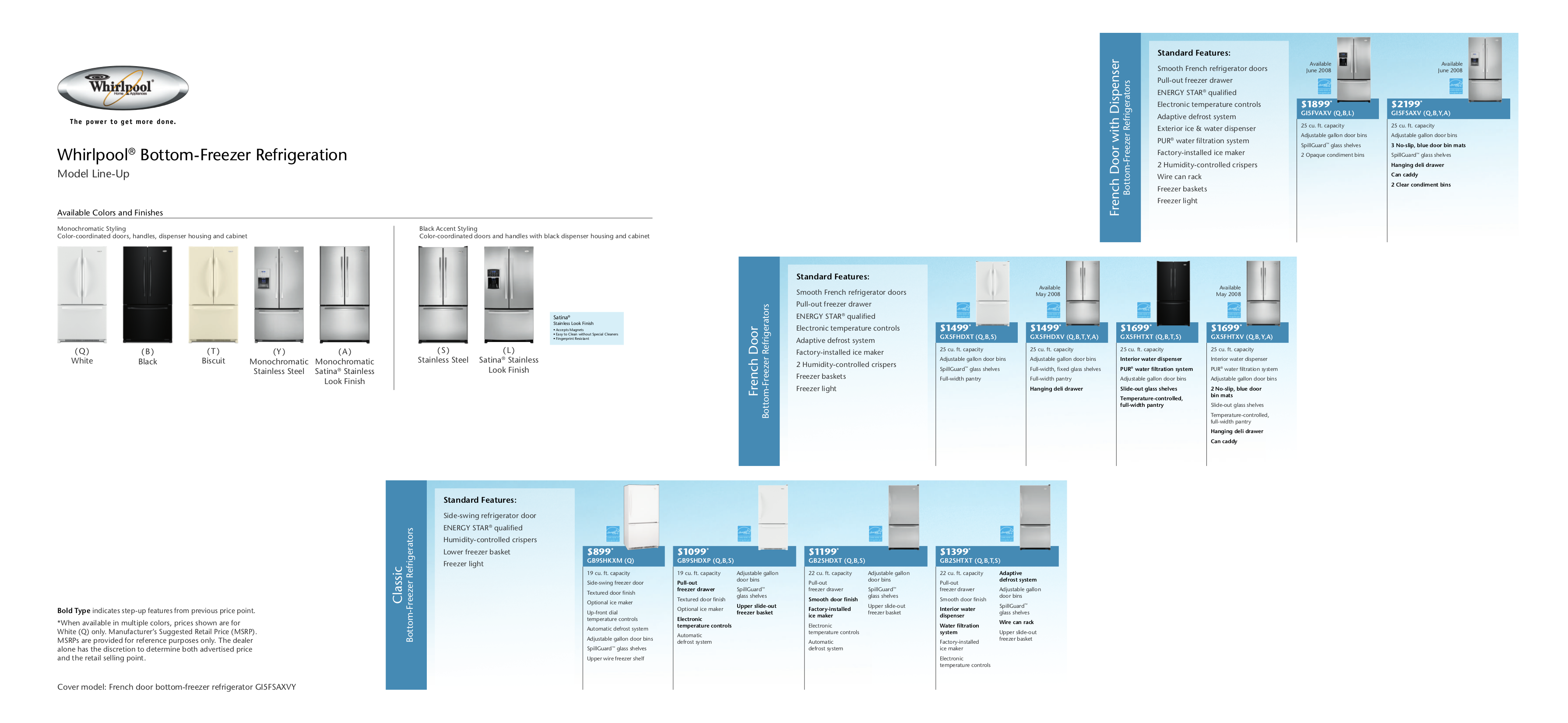 Download free pdf for Whirlpool Gold GI5FSAXV Refrigerator manual